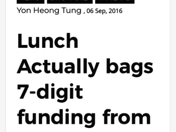e27 – Lunch Actually bags 7-digit funding from Fatfish and publisher of mixi